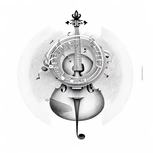 music stave in treble clef and the notes a b b a but the first b is backwards tattoo design idea