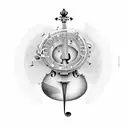 music stave in treble clef and the notes a b b a but the first b is backwards tattoo design idea
