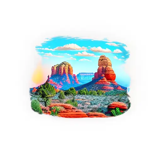 Sedona Arizona landscape tattoo design idea