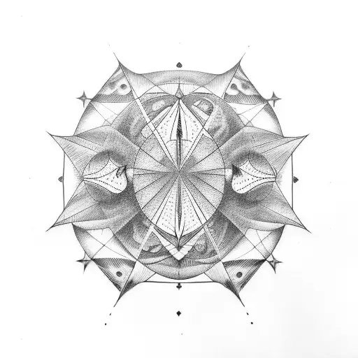Planets, geometry, math tattoo design idea
