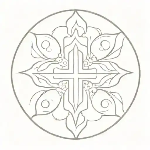 An intricate mandala design with a cross shape at its center tattoo design idea