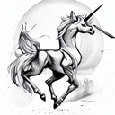 unicorn tattoo design idea