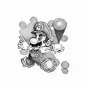 Mario bros tattoo design idea