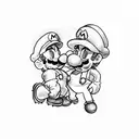 Mario bros tattoo design idea