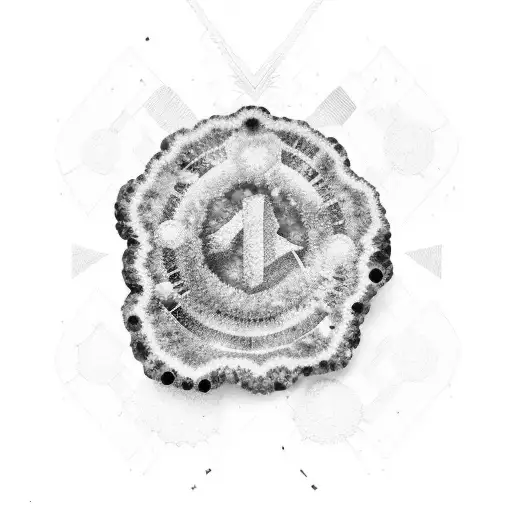 A geode-inspired design with vibrant colors and crystals forming the shape of your kids' initials tattoo design idea