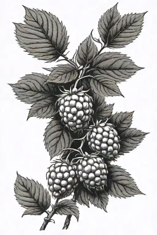 raspberry branch representing stoma tattoo design idea