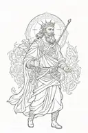 St Christopher patron Saint tattoo design idea