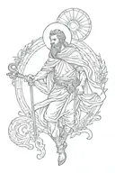 St Christopher patron Saint tattoo design idea