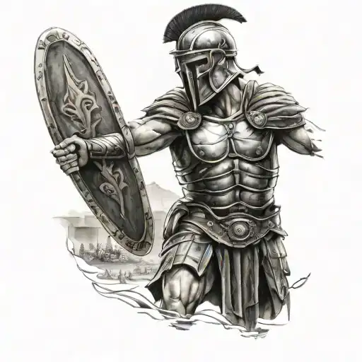 roman gladiator tattoo design idea