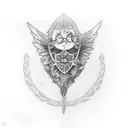 a minimalist cute Harry Potter ravenclaw house tattoo with a studio ghibli character  tattoo design idea