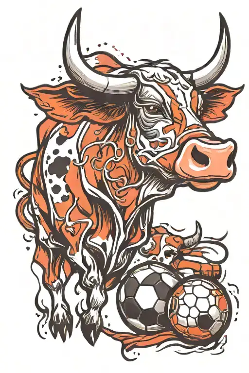 csgo footbal family cow tattoo design idea