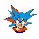 goku  blue  tattoo design idea