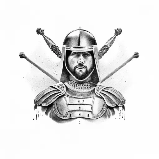 gladiator colosseum tattoo design idea