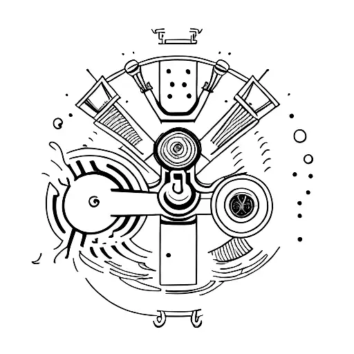 A minimalist tattoo of a god-like figure holding a steering wheel amidst crashing waves tattoo design idea