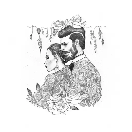 love forever masculine marriage  tattoo design idea
