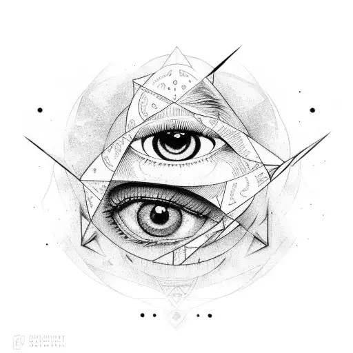 The eye in the middle of the triangle tattoo design idea