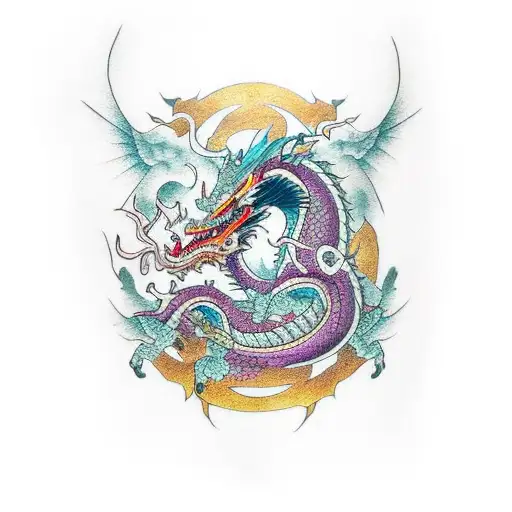 Dragon jiu-jitsu  tattoo design idea