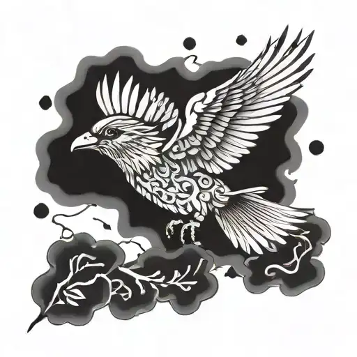 PTSD and depression bird flying tattoo design idea