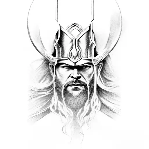Thor Norwegian gods tattoo design idea