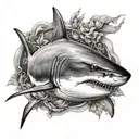 shark made tattoo design idea