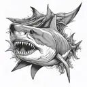 shark made tattoo design idea
