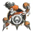 mars god holding tattoo design idea