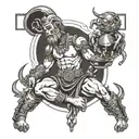 mars god holding tattoo design idea