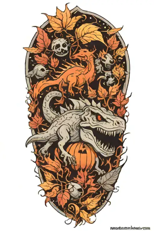 leaves and violence and relaxation and halloween and dinosaur and color and fun and christmas and video games and guitar tattoo design idea