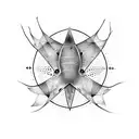 single line, simple eagle ray outline tattoo design idea