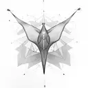 single line, simple eagle ray outline tattoo design idea