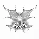 single limne, simple eagle ray outline tattoo design idea