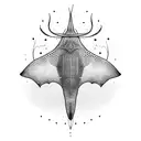 single limne, simple eagle ray outline tattoo design idea