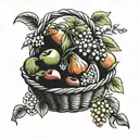 basket of fruit tattoo design idea
