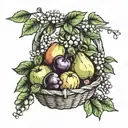 basket of fruit tattoo design idea