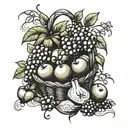 basket of fruit tattoo design idea