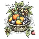 basket of fruit tattoo design idea