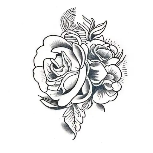 floral ancient greece tattoo design idea