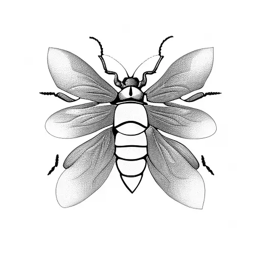 Greek floral insect  tattoo design idea