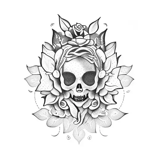 floral ancient greece tattoo design idea