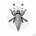 floral insect  tattoo design idea