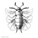 floral insect  tattoo design idea