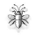 floral insect  tattoo design idea