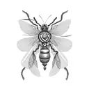 Greek floral insect  tattoo design idea