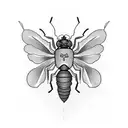 Greek floral insect  tattoo design idea