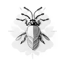 Greek floral insect  tattoo design idea