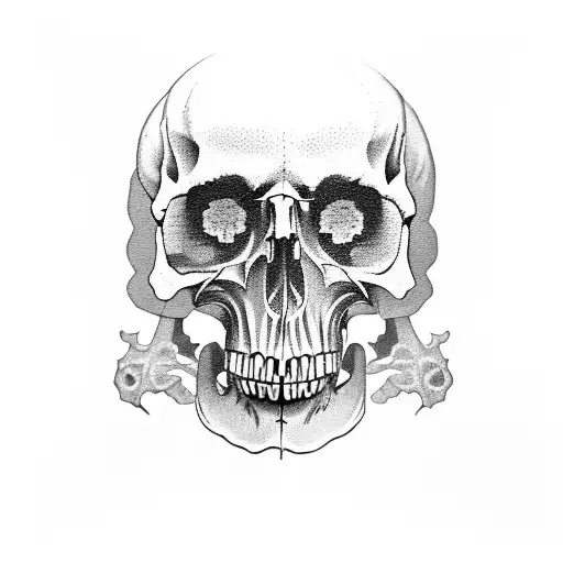 cicada with skull tattoo design idea