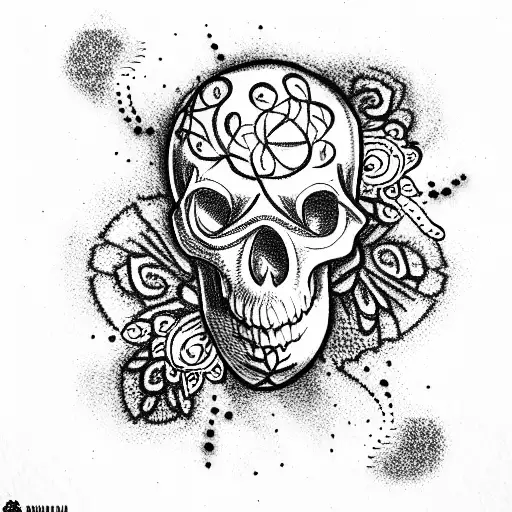 skull mandala tattoo design idea