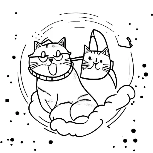 A minimalist tattoo of a cat sitting on a Swiss alp, capturing your favorite things in one design tattoo design idea