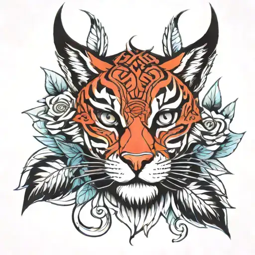 Shahmaran digital pixel art style tattoo design idea