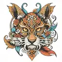 Shahmaran digital pixel art style tattoo design idea